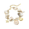 Stainless Steel Women's Bracelet Light Luxury Vacation Style With Shell Pearl And Electroplating