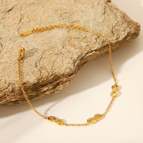 Stainless Steel Women's Bracelet With Digital Symbol And Electroplating Treatment