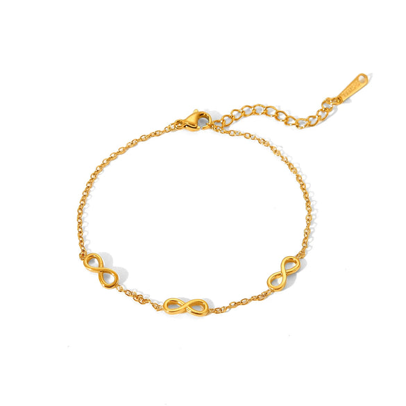Stainless Steel Women's Bracelet With Digital Symbol And Electroplating Treatment