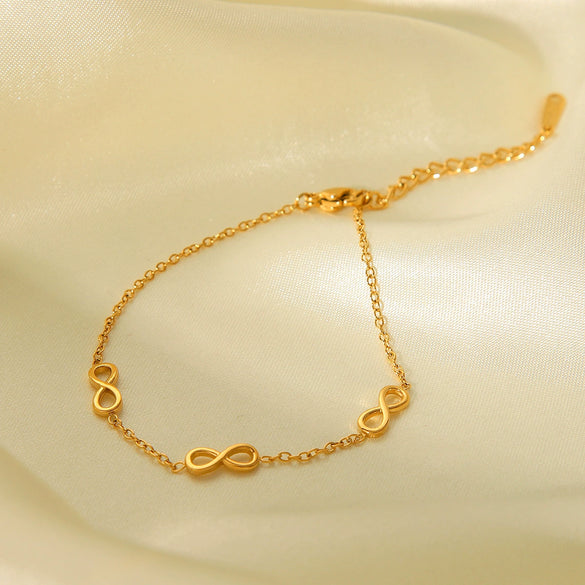 Stainless Steel Women's Bracelet With Digital Symbol And Electroplating Treatment
