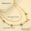 Stainless Steel Women's Doublelayer Pendant Necklace With Natural Stone Electroplating Fashion Style