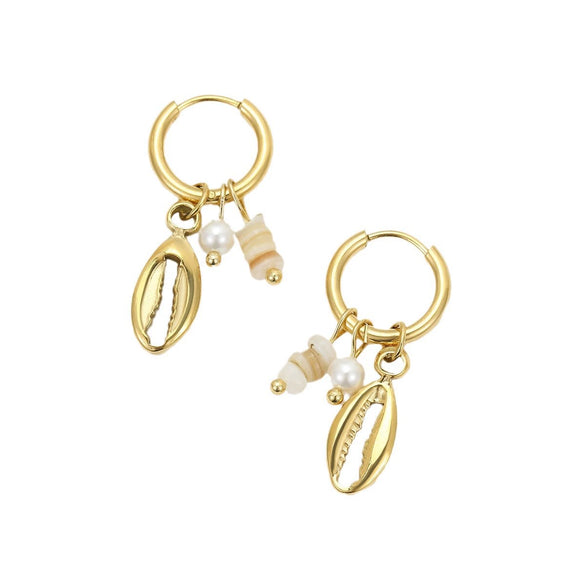 Stainless Steel Women's Earrings Ocean Style Starfish With Heart Shape And Geometric Pattern Electroplated