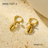 Stainless Steel Women's Earrings Ocean Style Starfish With Heart Shape And Geometric Pattern Electroplated