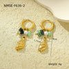 Stainless Steel Women's Earrings Ocean Style Starfish With Heart Shape And Geometric Pattern Electroplated