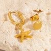 Stainless Steel Women's Earrings With Flower Pattern And Electroplating Retro Fashion Minimalist Style