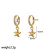 Stainless Steel Women's Earrings With Star Geometric Pattern Electroplated Highend Style