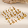 Stainless Steel Women's Earrings With Star Geometric Pattern Electroplated Highend Style