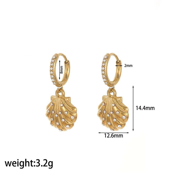 Stainless Steel Women's Earrings With Star Geometric Pattern Electroplated Highend Style