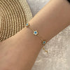 Stainless Steel Women's Eye Bracelet With Star Flower And Heart Patterns Electroplated