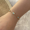 Stainless Steel Women's Eye Bracelet With Star Flower And Heart Patterns Electroplated