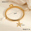 Stainless Steel Women's Fashion Bracelet With Starfish Shell Pendant Geometric Pattern Electroplated