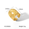 Stainless Steel Women's Fashion Exaggerated Ring With Hammer Pattern And Geometric Design Electroplated