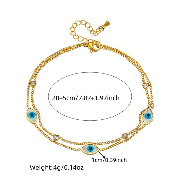 Stainless Steel Women's Fashion Simple Doublelayered Flower Anklet Accessories