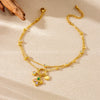 Stainless Steel Women's Flower Shaped Diamondencrusted Pendant Anklet Fashionable Simple Highend Light Luxury