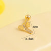 Stainless Steel Women's Geometric And Flower Patterned Electroplated Earrings For Cartilage Piercing