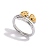 Stainless Steel Women's Geometric Design Ring With Electroplating