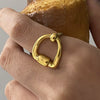 Stainless Steel Women's Geometric Design Ring With Electroplating