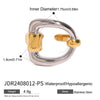 Stainless Steel Women's Geometric Design Ring With Electroplating
