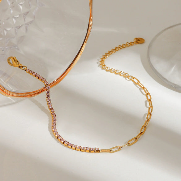 Stainless Steel Women's Geometric Fruit Pattern Simple Style Bracelet With Electroplating