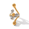 Stainless Steel Women's Geometric Irregular Spherical Casting Ring With Gold And Silver Color Matching And Electroplating