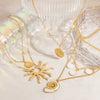 Stainless Steel Women's Geometric Pendant Necklace With Electroplating
