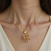 Stainless Steel Women's Geometric Pendant Necklace With Electroplating