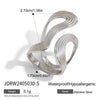 Stainless Steel Women's Geometric Ring And Opening Bracelet With Electroplating Design