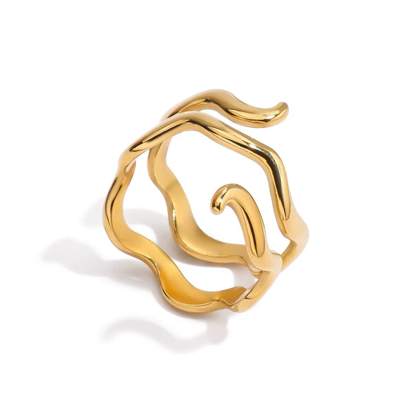 Stainless Steel Women's Geometric Ring Electroplated Minimalist Jewelry