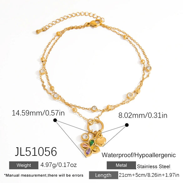 Stainless Steel Women's Geometric Starfish Pendant Anklet