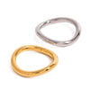 Stainless Steel Women's Ins Style Geometric Ring With Electroplating