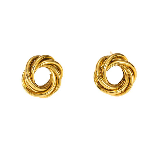 Stainless Steel Women's Light Luxury Fashion Hoop Earrings With Geometric Shape Electroplated