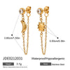 Stainless Steel Women's Light Luxury Highend Star Pattern Earrings With Electroplating