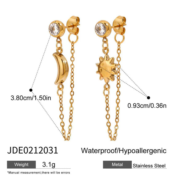Stainless Steel Women's Light Luxury Highend Star Pattern Earrings With Electroplating