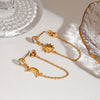 Stainless Steel Women's Light Luxury Highend Star Pattern Earrings With Electroplating