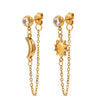 Stainless Steel Women's Light Luxury Highend Star Pattern Earrings With Electroplating
