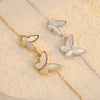 Stainless Steel Women's Light Luxury Jewelry Bracelets With Gold Shell Butterfly Electroplated