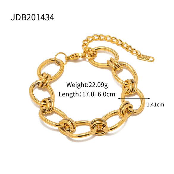 Stainless Steel Women's Light Luxury Niche Design Geometric Bracelet With Electroplating