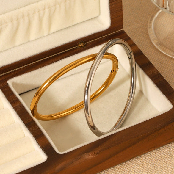 Stainless Steel Women's Minimalist Geometric Electroplated Bracelet