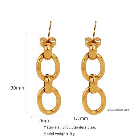 Stainless Steel Women's Natural Style Earrings With Bow And Geometric Pattern Electroplated