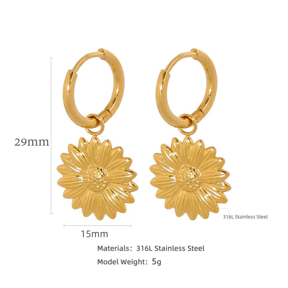 Stainless Steel Women's Natural Style Earrings With Bow And Geometric Pattern Electroplated