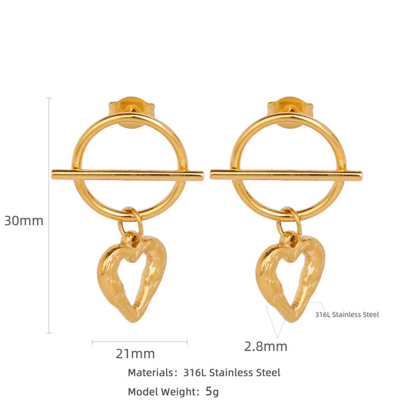 Stainless Steel Women's Natural Style Earrings With Bow And Geometric Pattern Electroplated
