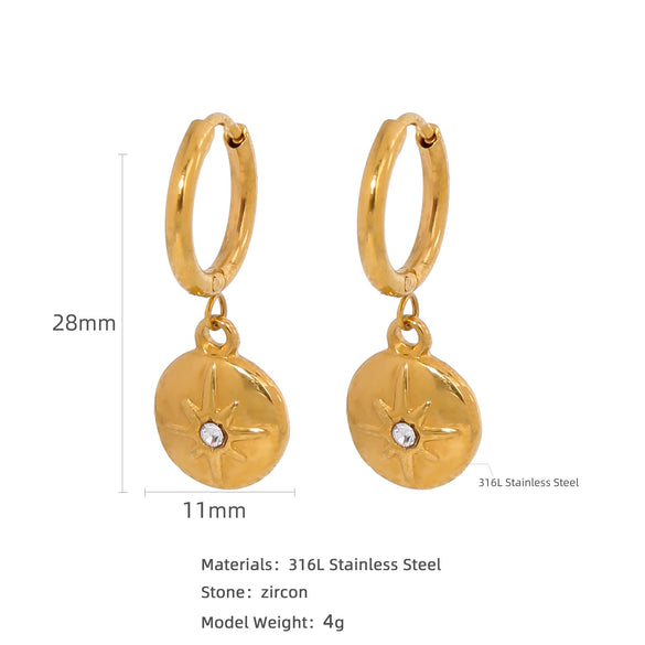 Stainless Steel Women's Natural Style Earrings With Bow And Geometric Pattern Electroplated