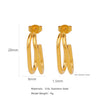 Stainless Steel Women's Natural Style Earrings With Bow And Geometric Pattern Electroplated