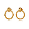 Stainless Steel Women's Natural Style Earrings With Bow And Geometric Pattern Electroplated