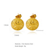 Stainless Steel Women's Natural Style Earrings With Bow And Geometric Pattern Electroplated