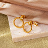 Stainless Steel Women's Natural Style Earrings With Bow And Geometric Pattern Electroplated