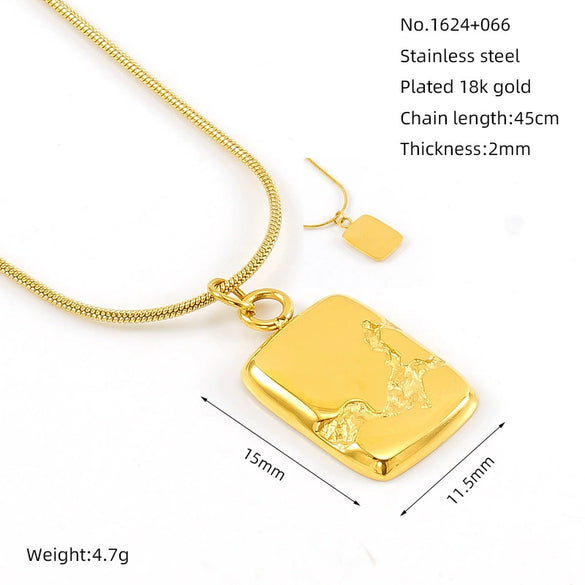 316L Stainless Steel Women's Necklace With Boat Anchor Joker Retro Snake Pendant Electroplating Geometric Animal Zodiac Design
