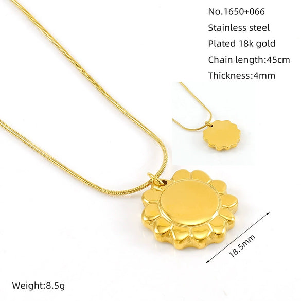 316L Stainless Steel Women's Necklace With Boat Anchor Joker Retro Snake Pendant Electroplating Geometric Animal Zodiac Design