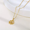 Stainless Steel Women's Necklace With Microinlay Bees And Electroplating Treatment