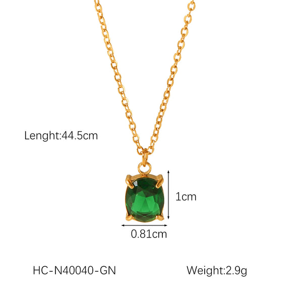 Stainless Steel Women's Necklaces Inlaid Zircon Geometric Style